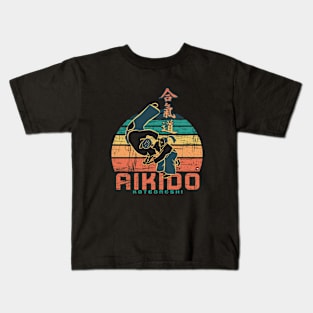 Aikido Women Retro Style Kids T-Shirt